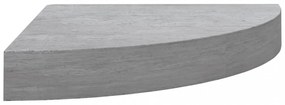 4 db betonszürke MDF fali sarokpolc 25 x 25 x 3,8 cm
