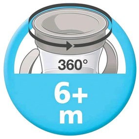 Bájos itató pohár Mini Cups NUK 360° fedéllel neutral