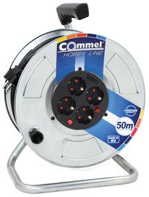 Commel Kábeldob - Fém 280 mm, Egyfázisú, 16 A 230 V ~ 3500 W IP20 50 m