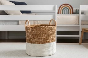 Sötét fonott kosár tengerifűből 26 x 23 x 22/27 cm