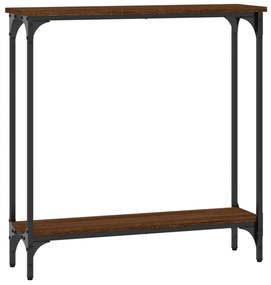 barna tölgyszínű szerelt fa tálalóasztal 75x22,5x75 cm