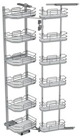Konyhai fémrács, kamravasalat, 600mm, króm-fehér, csillapított záródás, 12 kosár SIGE, Infinity Line 230A