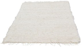 Bolyhos szőnyeg bézs 120x176 hosszú szálú puha rongyszőnyeg