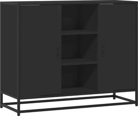 vidaXL fekete szerelt fa tálalószekrény 92 x 35 x 76 cm