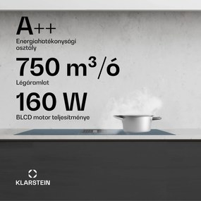 Klarstein AirJet 90 Down Air System, indukciós tűzhely + DownAir-páraelszívó,10000 W, 750 m³/h, Boost