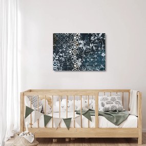 Kép virágos dekorációval (üvegen) (70x50 cm)