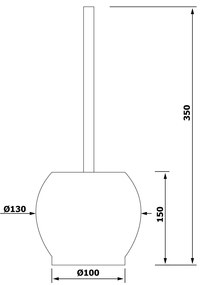 SAPHO GA1311 álló WC-kefe, szálcsiszolt, rozsdamentes acél