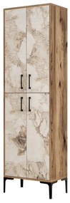 Cipőtároló Berlin A - Diós, Fehér Marble