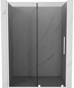 Mexen Velar, tolózuhanyajtó nyitáshoz 130 cm, 8mm szürke üveg, fehér matt, 871-130-000-41-20