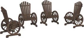vidaXL 4 db tömör fenyőfa kerti Adirondack szék