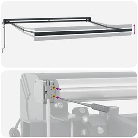Automatikus Behúzható Napellenző Sárga és Fehér 300 x 250 cm