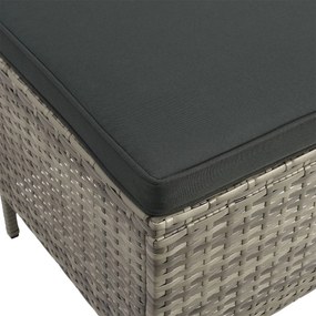 Juskys Manacor kerti rattan szett - szürke/antracit párnák