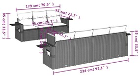 8 részes vegyes bézs polyrattan kerti ülőgarnitúra párnákkal