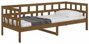 mézbarna tömör fenyőfa kanapéágy 80x200 cm