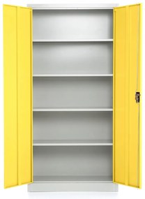 Univerzális fém szekrény, 90 x 40 x 185 cm, hengerzár, sárga - ral 1023