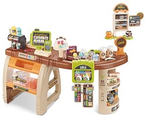 Játék szupermarket gyerekeknek, 52 darab, hangok és fények, pénztárgép, eszpresszógép, többszínű