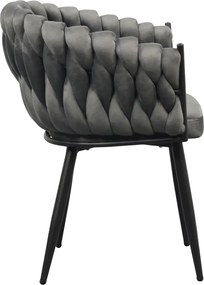 Étkezőszék, sötétszürke Velvet szövet/fekete, BLER