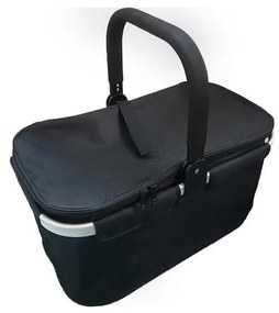 Fekete összecsukható kemping piknik kosár