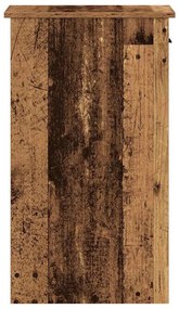 Számítógépes toronyállvány fiókkal régi fa 35x45x77 cm