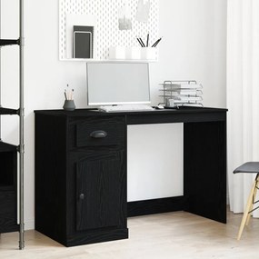 vidaXL Tárolós Asztal Fekete tölgy 50x115x75 cm Forgácslap