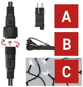 LED Karácsonyi kültéri lánc 100xLED/15m IP44 hideg fehér