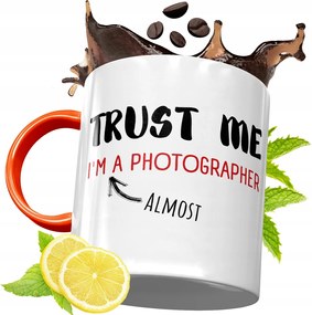 Narancssárga Bögre Fotósnak Ajándék fényképes nyomtatással