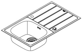 GROHE 31552SD1 - K200 mosogató, 860 x 500 mm, rozsdamentes acél