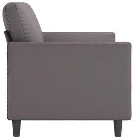2 személyes szürke műbőr kanapé 140 cm