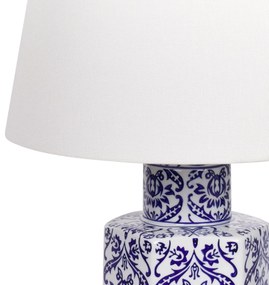 Fehér és kék porcelán asztali lámpa 53 cm MARCELIN Beliani