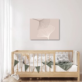 Üveg kép - Bézs színű levelek N⁰2 (70x50 cm)