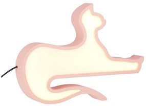Rózsaszín gyerek éjjelilámpa Cat – Candellux Lighting