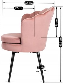 Rózsaszín Bársony Étkezőszék. BELLA