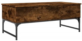 Füstös tölgy szerelt fa és fém dohányzóasztal 100 x 50 x 40 cm