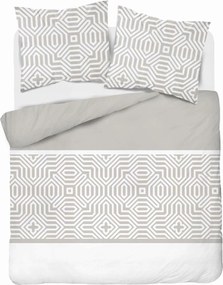 Ágyneműhuzat 220x200 bézs geometria Pamut