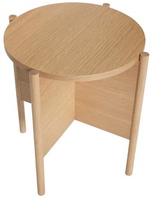 Kerek tárolóasztal tölgyfa dekorral ø 45 cm Heritage – Hübsch