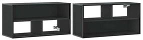 fekete szerelt fa és fém TV-szekrény 80x31x39,5 cm