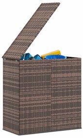 barna polyrattan kerti párnatartó doboz 100 x 49 x 103,5 cm