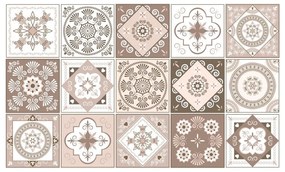 Ezeiza 15 részes dekoratív falmatrica szett, 10 x 10 cm - Ambiance