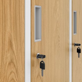 Szociális munkásszekrény fehér/arany tölgy: Eco Design 6 ajtós IGOR