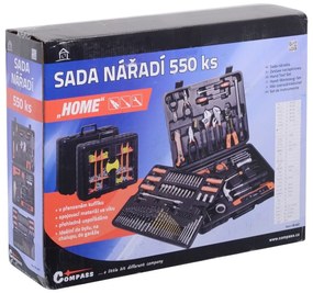Compass Home szerszámkészlet bőröndben, 550 db-os
