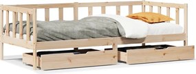 vidaXL tömör fenyőfa kanapéágy fiókokkal 80 x 200 cm