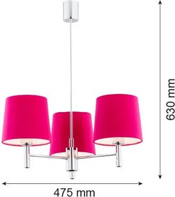 ARGON 1382 BOLZANO Modern Csillár Króm, Rózsaszín E27 IP20
