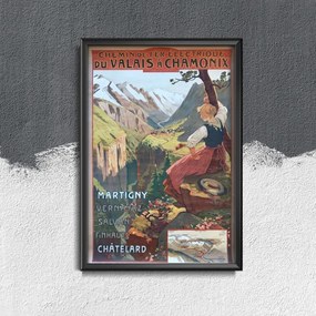 Retro plakát Retro plakát Chamonix francia