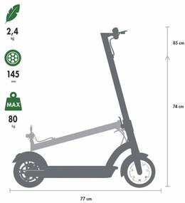 My Hood 505164 összecsukható roller 145,fekete-zöld