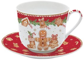 Karácsonyi porcelán mézeskalács nagy csésze 400 ml díszdobozban