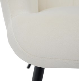 Fotel lábtartóval, fehér Velvet szövet/fekete, HABEN