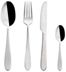 Ezüstszínű rozsdamentes acél evőeszköz készlet 24 db-os Mirror – Orion