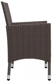 9 részes barna polyrattan és üveg kerti étkezőgarnitúra