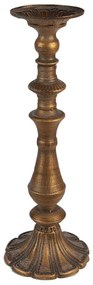 Vintage bronz színű fém gyertyatartó 15x43 cm