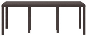 Kerti Asztal Barna 200x100x73 cm Polirattan